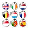 Breloczek Urocza Szklana Kula Dwustronna Flagi Krajów Europejskich Rosja Anglia Francja Niemcy Brelok Breloczek Biżuteria Prezenty na Podróż