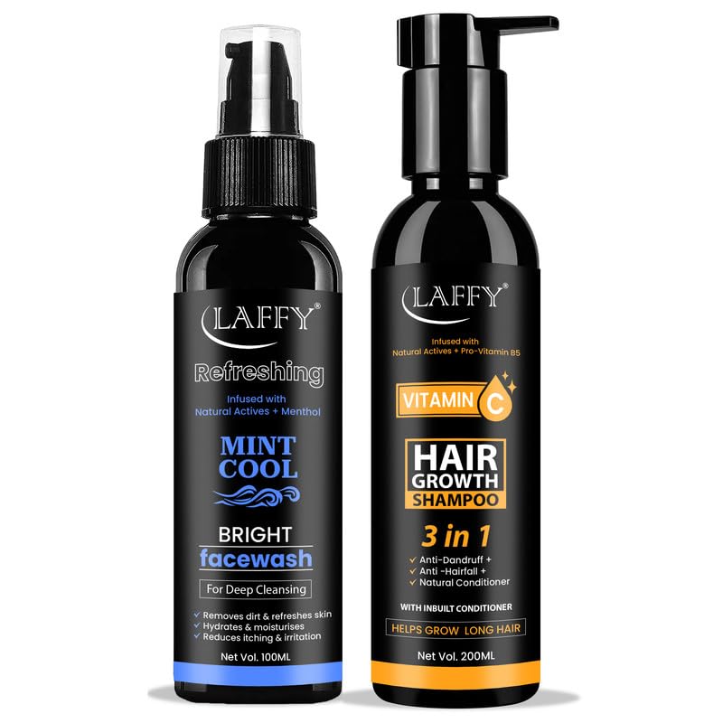 

Laffy Mint for Men And Women, Fights Acne & Pimple, Skin Brightening, All Skin Types Face Wash &Vitamin-C Face Shampoo (Set Of 2)