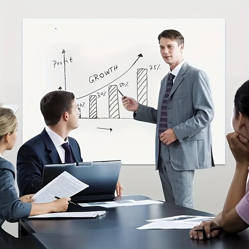 Samolepicí bílá tabule - Odnímatelná bez zbytků, Filmová stěna pro psaní stíratelným fixem pro domácí kancelář, učebnu, Víceúčelová prezentační deska