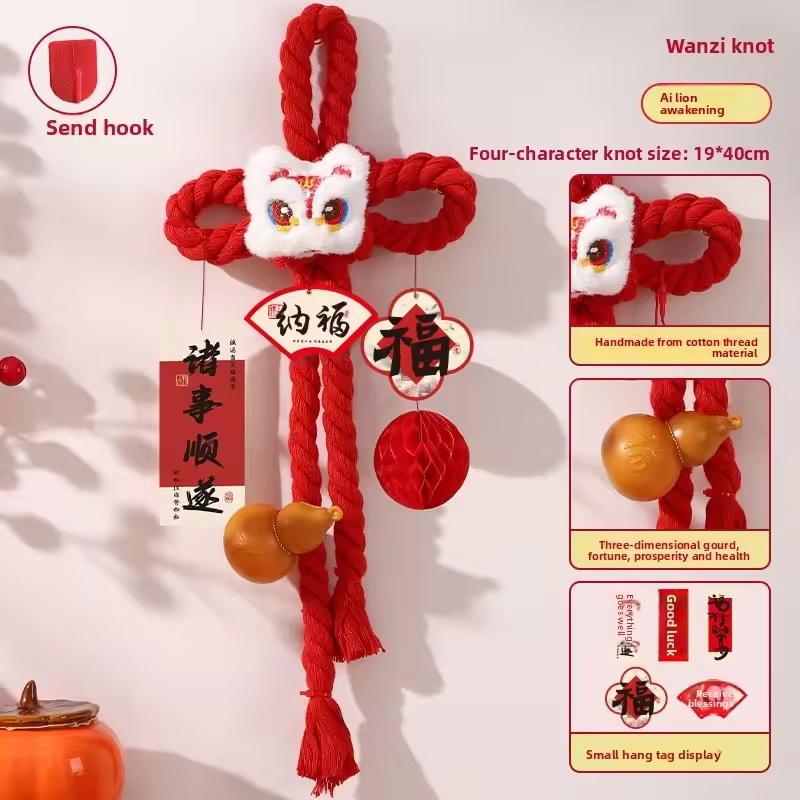 Chinese Knot Ornaments, Spring Festival Atmosphere Decorations 2026 Year Of The Horse New Year Decorations, Front Door Hangings