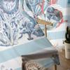 Ocean Blue Striped Coral Starfish Shell Conch Octopus Sheer Curtains for Kids Living Room Voile Window Curtains Tulle Drapes