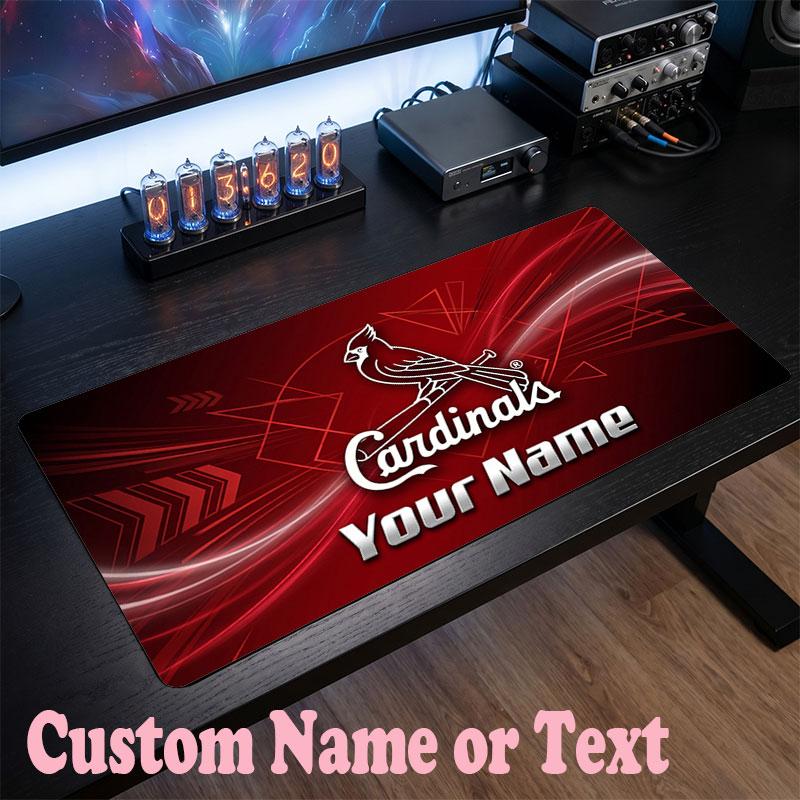 St. Louis Cardinals Customized Name Text Mouse Pad, Large Desk Mouse Mat Personalized Home Office Present