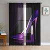 High Heels Diamond Shiny Tulle Curtains For Living Room Bedroom Voile Curtain Home Decoration Sheer Balcony Door Curtain