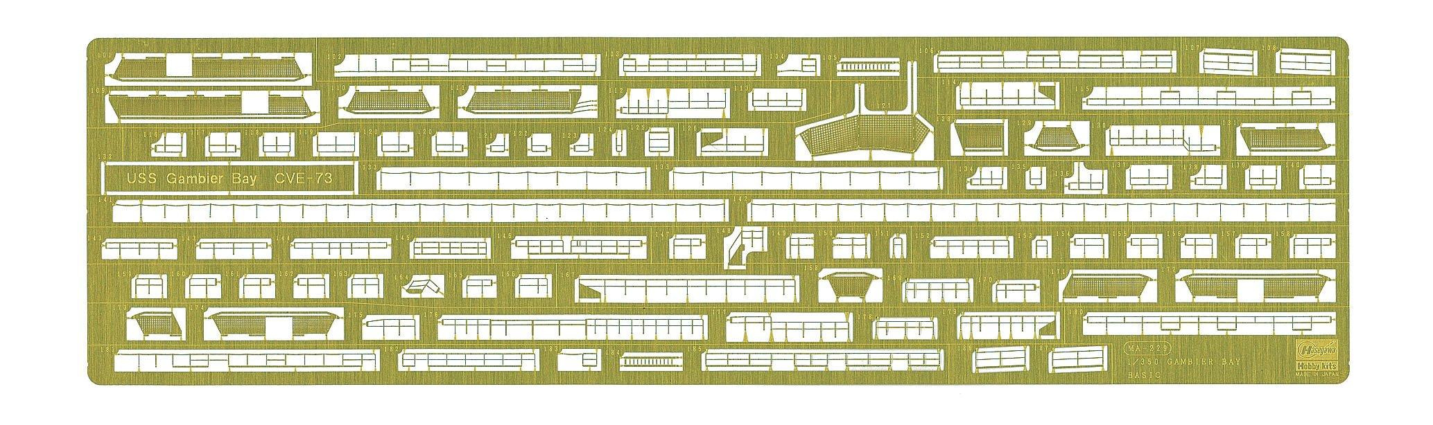 

Hasegawa Эскортный авианосец ВМС США Gambier Bay Фототравление Базовые пластиковые детали модели QG44 1/350