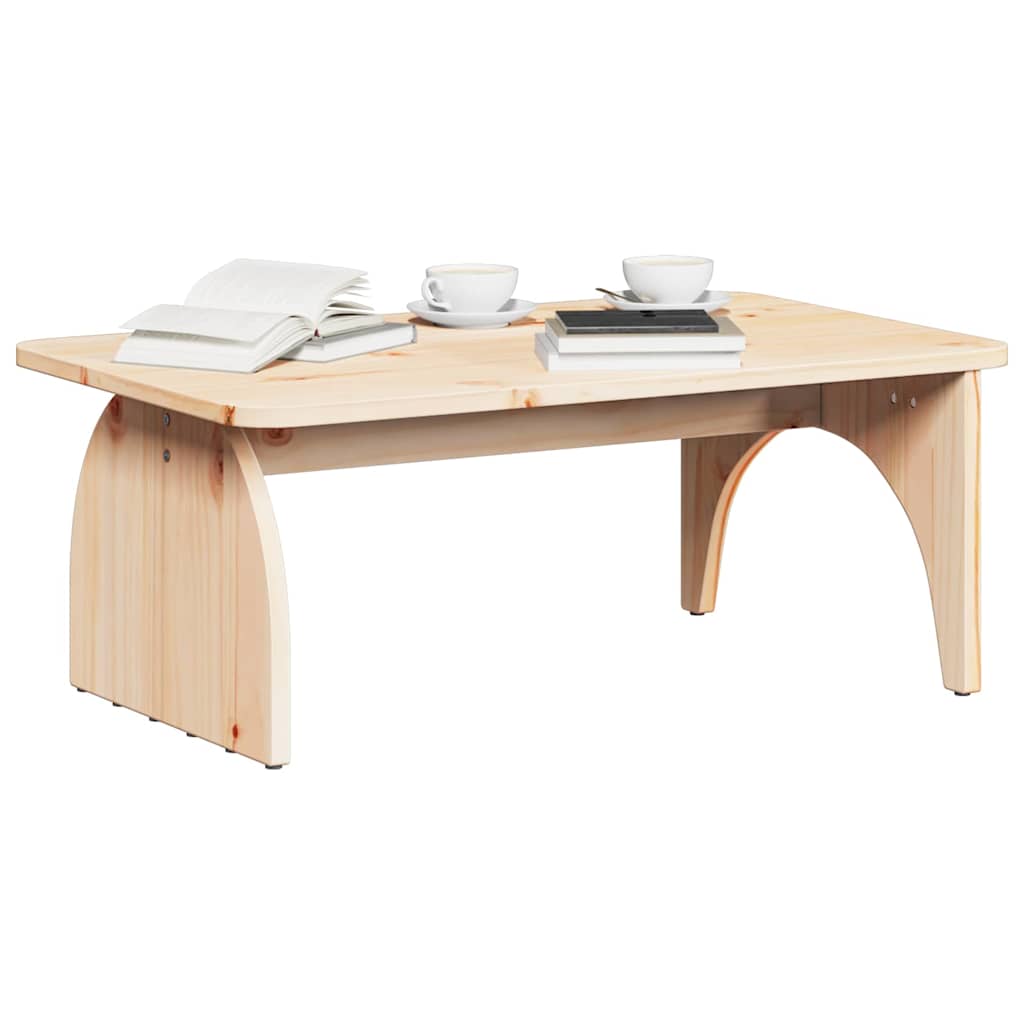 Natural Coffee Table 80 x 50 x 31 cm Solid Pine Wood