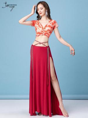 Huayu Sexy Set Sukně s Rozparkem na Břišní Tanec – Dámský Orientální Oblek na Vystoupení & Trénink