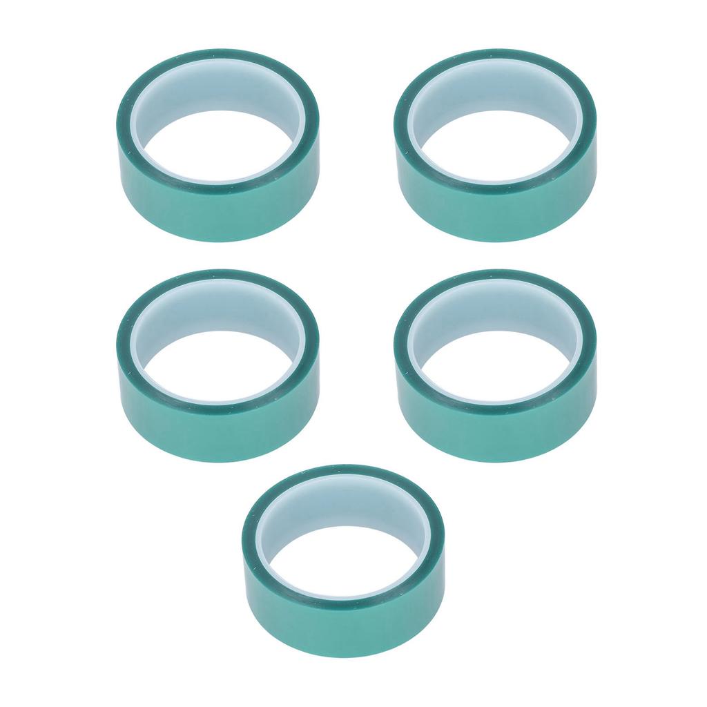 5 buc Bandă de mascare Verde 33mm Lățime 33m Lungime Protecție Vopsire prin pulverizare PET Bandă de înaltă temperatură