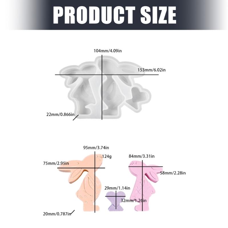Couple Hare Silicone Candle Molds Heat Resistant Silicone Mould for Making Candle Soap Epoxy Resin Festival Decoration
