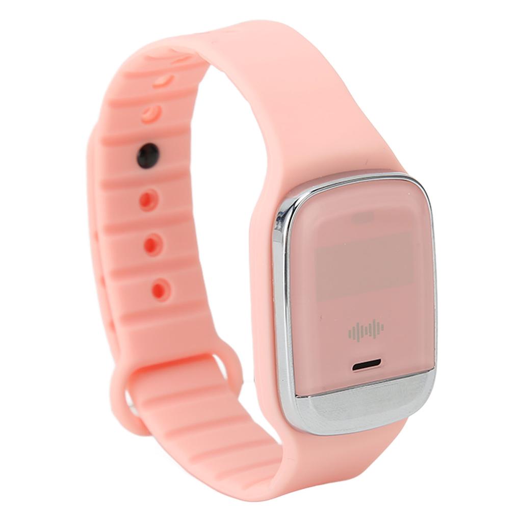 Ultrasonic Repellent Bracelet Portable Rechargeable Electronic Watch for Body Temperature Monitoring Pink