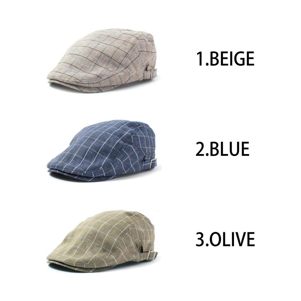 Basic Enchi Windowpane Hunting Linen British Check Hat for Women and Olive Cap, Material, Pattern, Men,