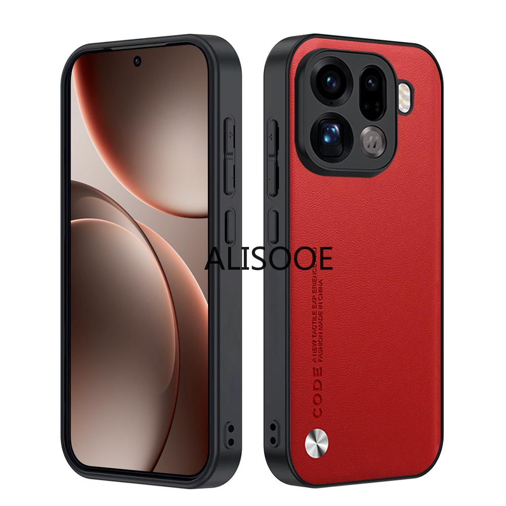 Lederhülle für OPPO Find X9 / X9 Pro Hülle Luxus Fasertextur PU-Leder Schutz Stoßfeste Abdeckung Capa