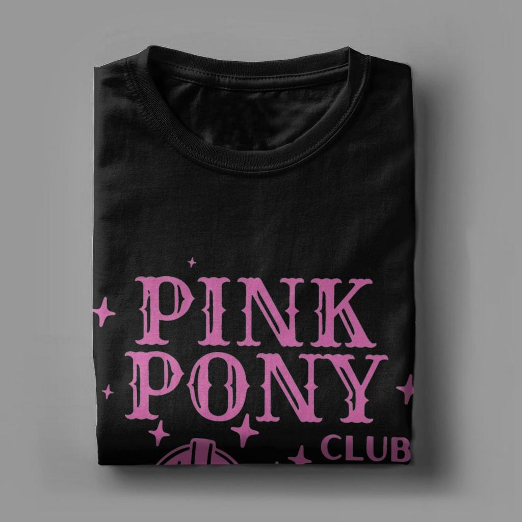 Men Pink Ponys Club Chappell Roan T Shirt Pure Cotton Clothes Funny Short Sleeve Crewneck Tee Shirt Printed T-Shirts