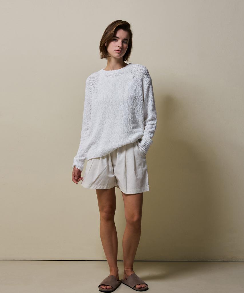 SHINE ON YOU Cotton Blend Loose Knit_ White