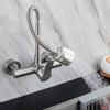 Rubinetto da Cucina a Parete Miscelatori Caldo Freddo Rubinetto per Lavello da Cucina Beccuccio Flessibile Girevole a 360 Gradi Montaggio a Parete in Acciaio Inossidabile