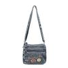 Lightweight Denim Zipper Crossbody Bag Stitching Line Embroidery Decoration Bag Hot Sale Casual Youth Women's Shoulder Bags