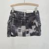 European and American style summer new printing and dyeing multi-pocket design loose and versatile short skirt women's tooling denim skirt