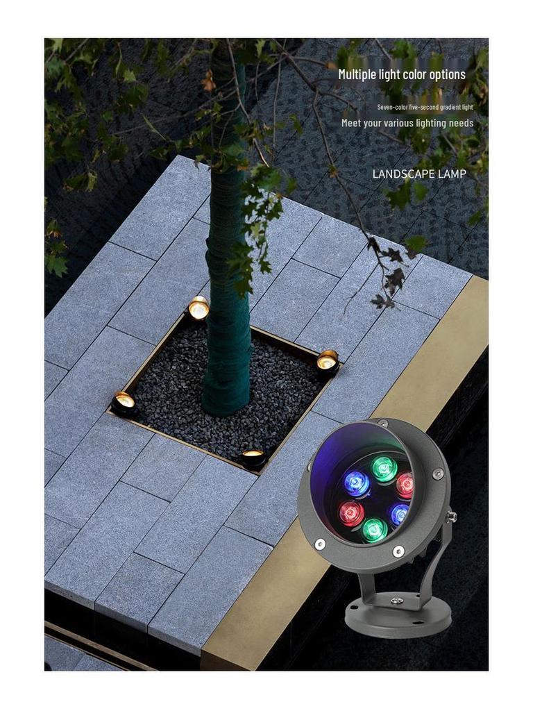Outdoor Waterproof Tree Spotlight, Garden Floodlight, Landscape Light, Ground Plug Lawn Light