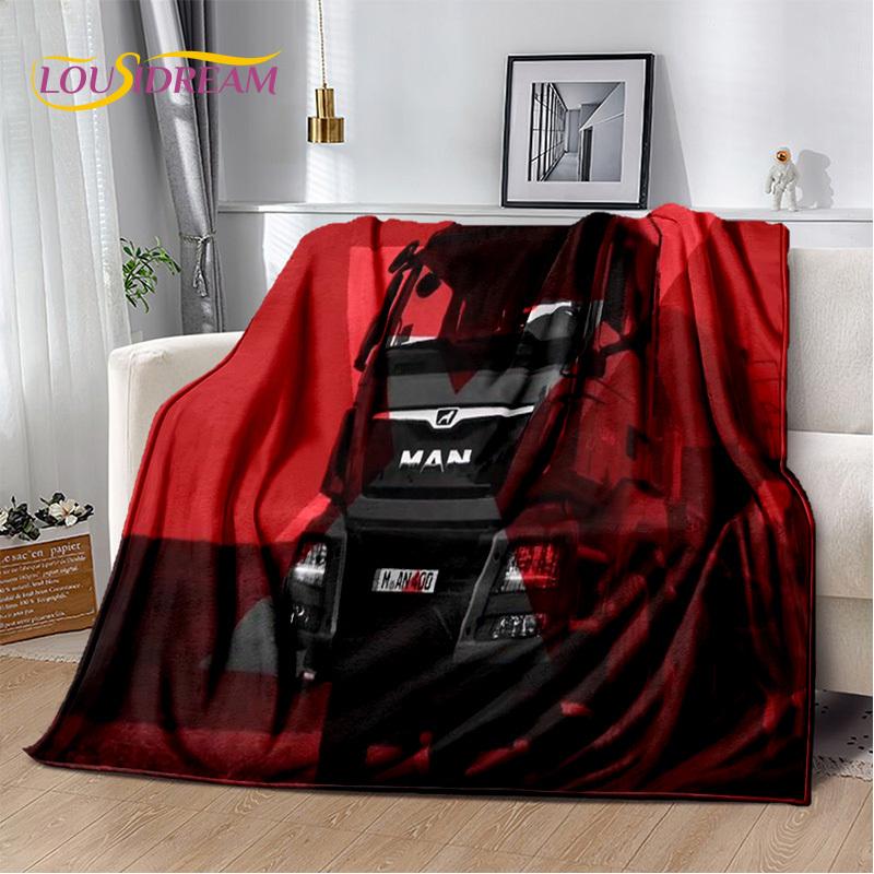 HD Man Truck Lorry 3D Printing Soft Flannel Blankets,Throw Blanket Comfortable Blanket for Picnic Beds Sofa Home Bedroom Gifts