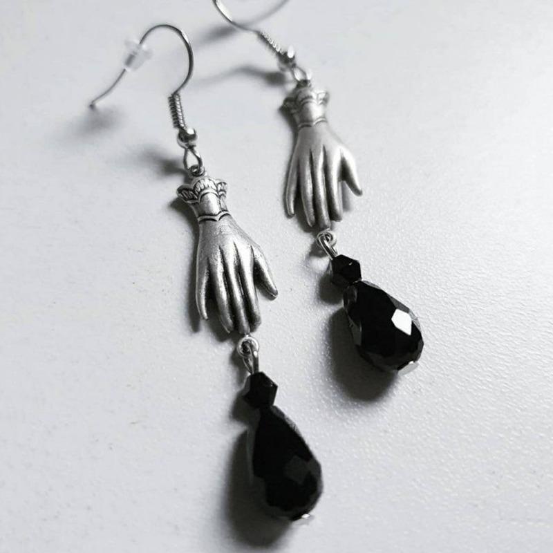 Gothic Victorian Handmade Glass Crystal Earrings