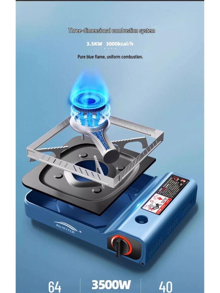 Portable Outdoor Gas Camping Stove with Magnetic Card Canister