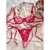 New style romantic love embroidery sexy suspenders see-through mesh with underwires