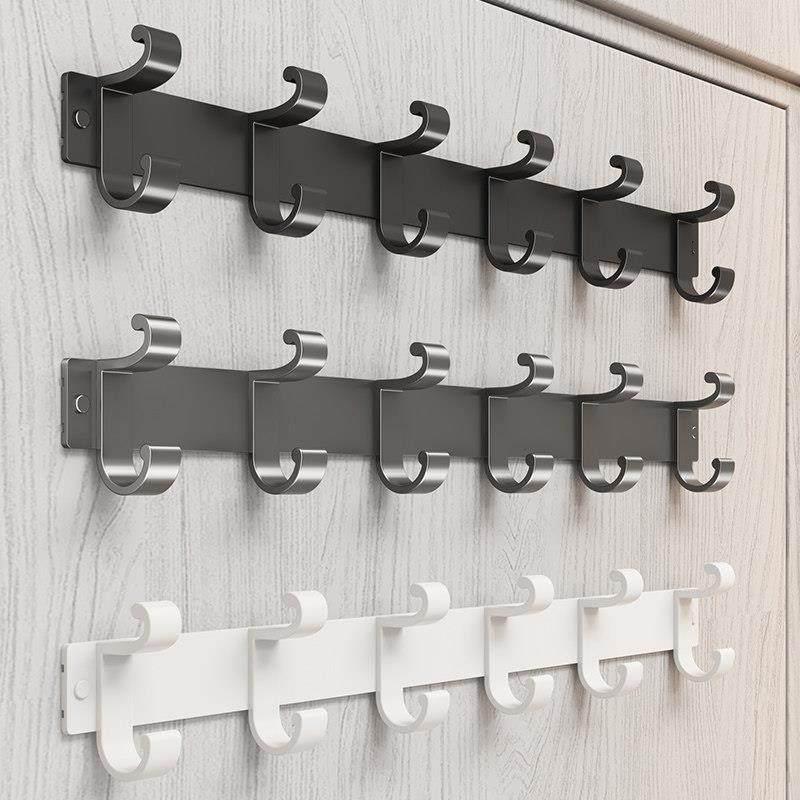 Meiruid Wall-Mounted No-Drill Double-Layer Space Aluminum Coat & Hat Hook