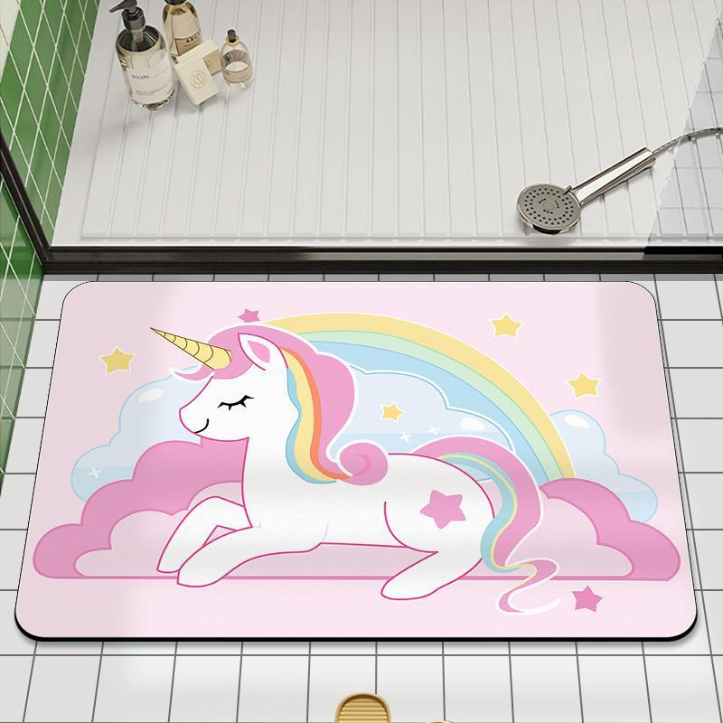 Bathroom Mat Household Toilet Soft Diatom Mud Absorbent Quick Dry Mat Toilet Door Non-slip Anti-fall Ground