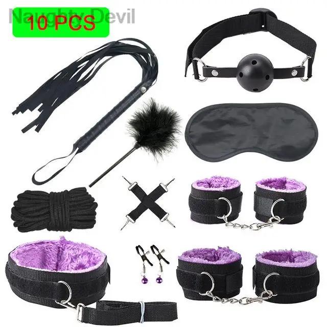 Sex Toy Kit Bondage Restraints Set Adult Toys Sex Toys Anal Plug Handcuffs Whip Gag Kits Sex Toys for Couples