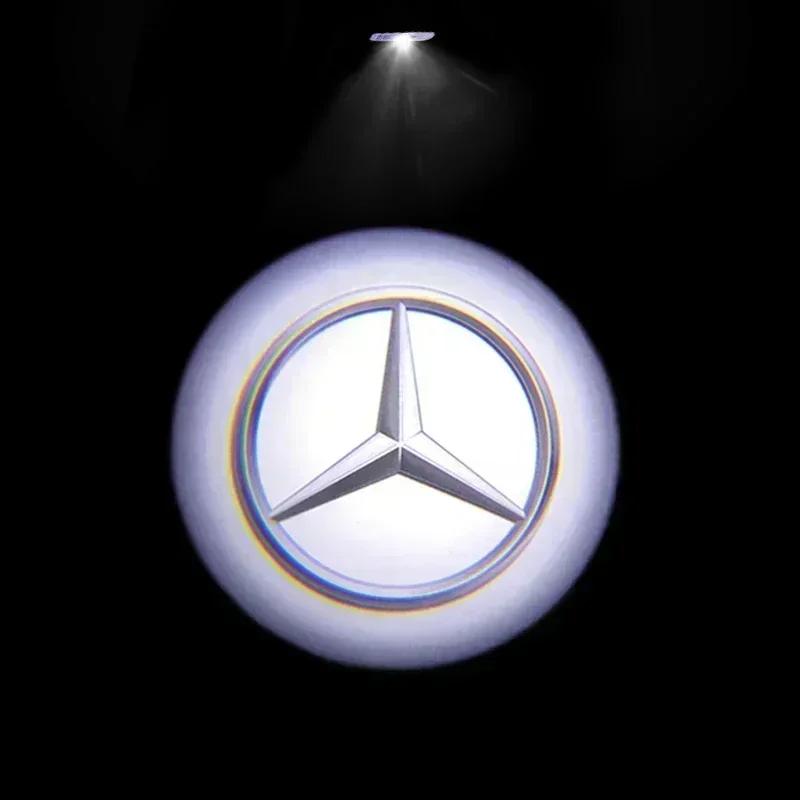 2 Pezzi Luce di Benvenuto con Logo LED per Portiera Auto Per Mercedes Benz AMG Classe A C E GLC GLA GLE GLB W177 W205 W212 W213 X253 X156 W166 X247