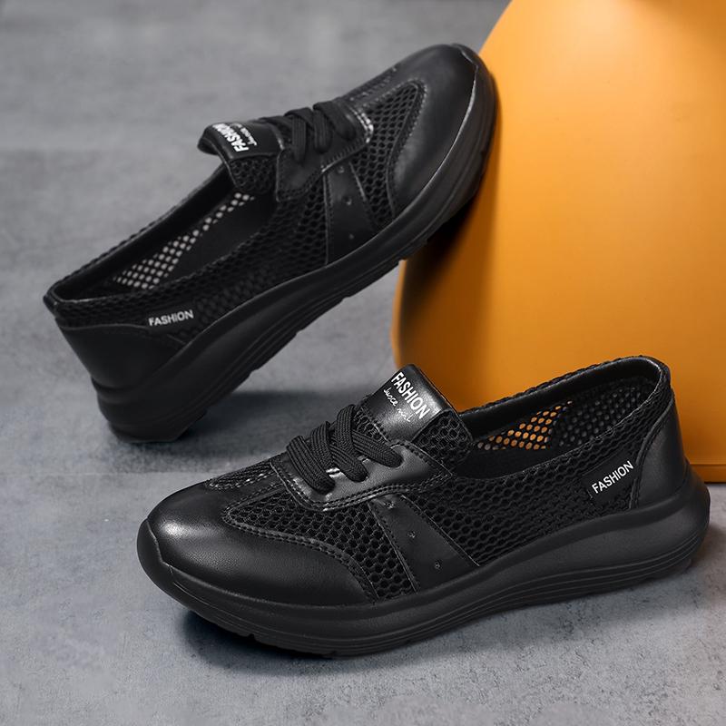 TUINANLE Flats Shoes for Women Summer Lace Up Casual Sneakers Breathable Soft Sole Loafers Plus Size