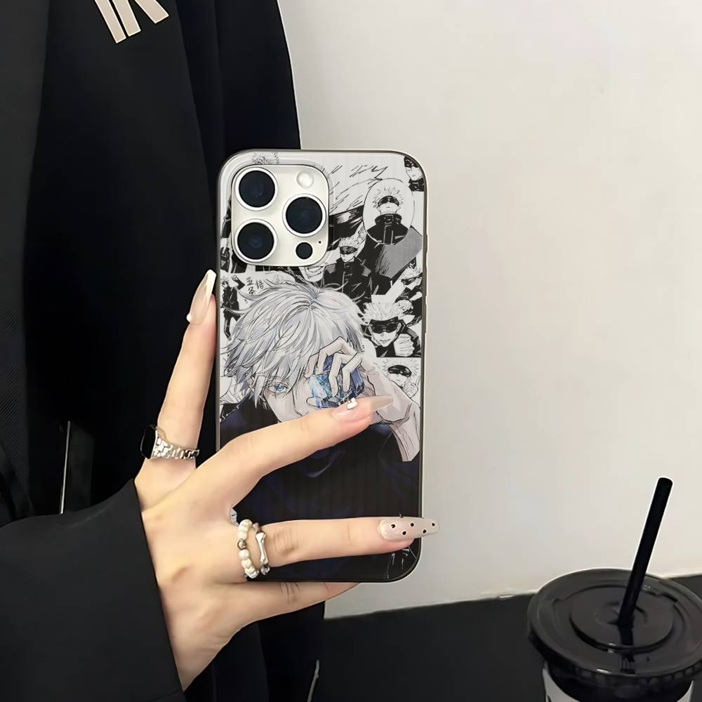 Jujutsu Kaisen Satoru Gojo Comics Luxury Ripple Shockproof Phone Case For IPhone 17 Air 16 15 14 13 12 11 Pro Max Plus Pro