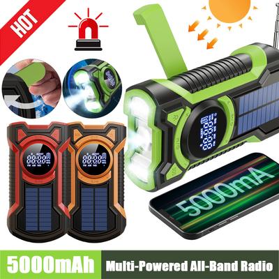 Emergency Weather Radio Portable Solar Radio Hand Crank Battery Operated Radio AM FM NOAA SOS Alarm Radio for Outdoor Survival