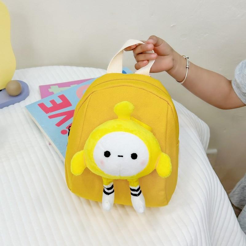 Childrens Cartoon Backpack With Plush Egg Party Doll Decoration For Preschool Kids