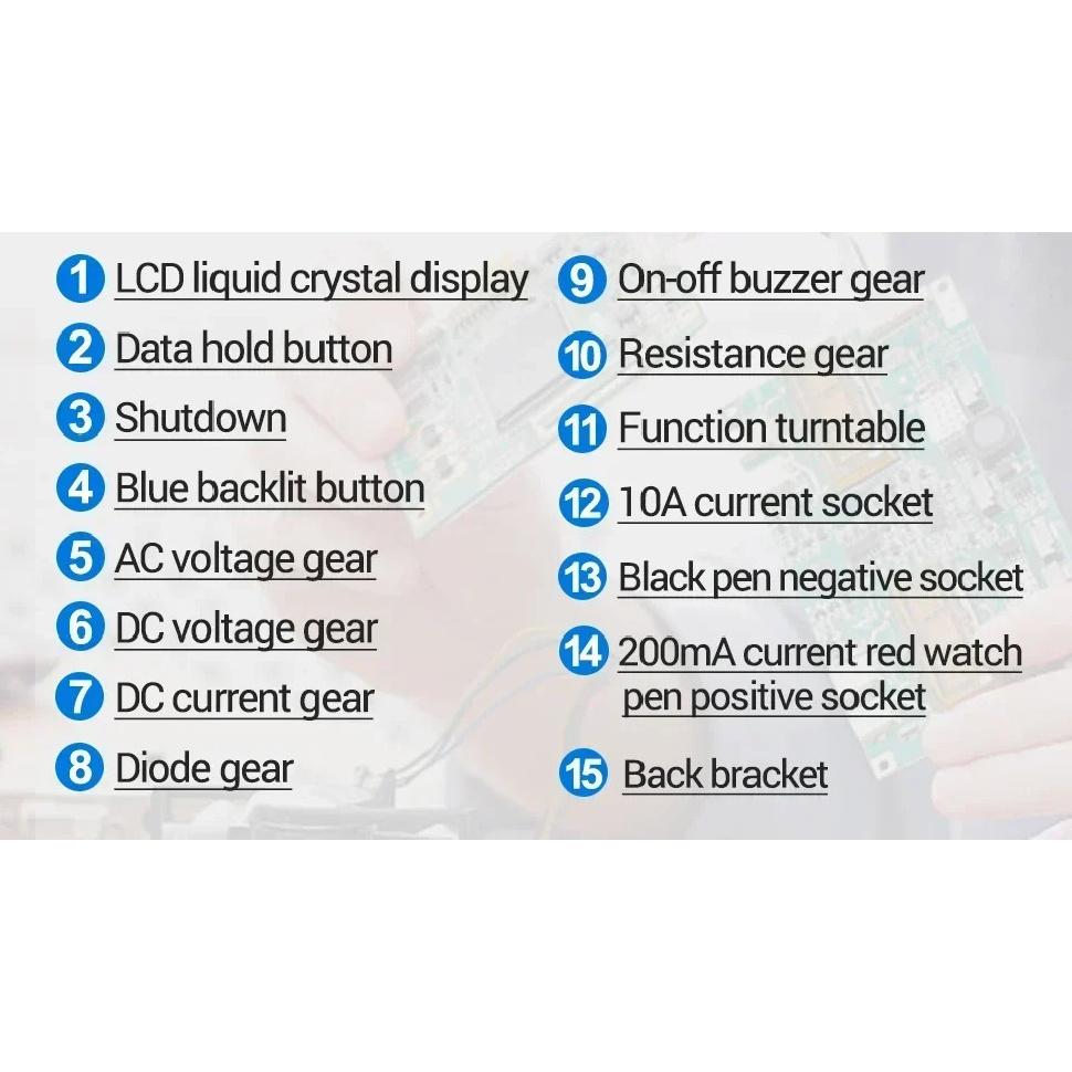 ANENG SZ306 Digital Multimeter 1999 Counts AC DC Voltage Current Resistance Tester With Buzzer Electrician Repair Tool