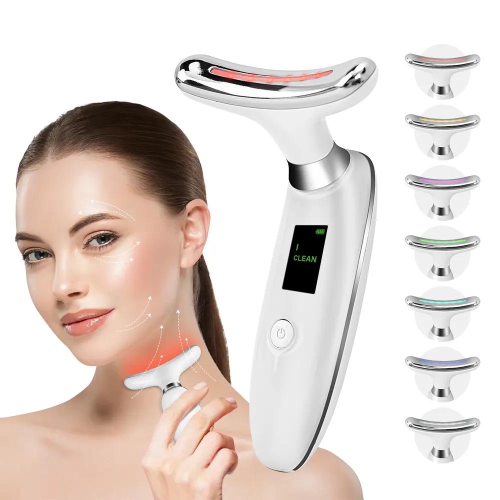 Cross-Border 7-Color Neck Wrinkle Massager & Vibration Beauty Device