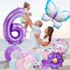 Ice Blue Butterfly Balloon Set Sex Reveal Birthday Party Arrangement Guiding Post Digital Latex Balloon Party