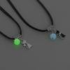 2pcs Heart Cross Cat Pendant Necklace Couple Black Rope Choker Necklace Jewelry