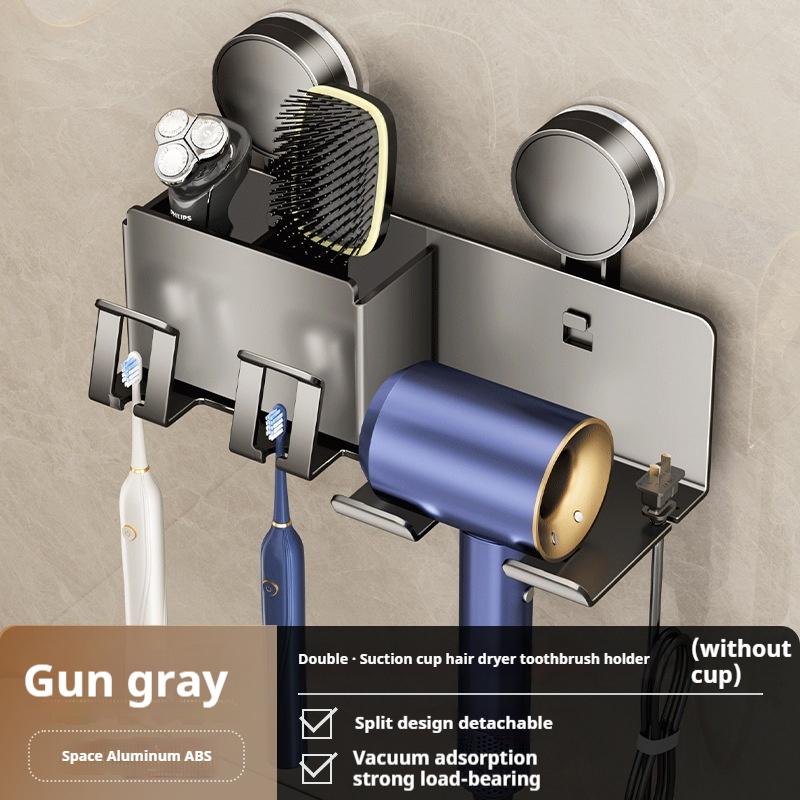 

Держатели зубных щеток на присосках, настенная полка для зубных щеток с держателем для фена, полка для хранения зубных щеток, аксессуары для ванной комнаты