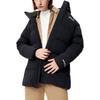 FILA Solid Color Mid-Length Letter Logo Hooded Down Jacket Men Outerwear Black F51M249904F-BK
