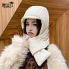 Winter Windproof Ear Protection Pullover Hat Outdoor Versatile Fashion Hat Scarf Integrated Cycling and Skiing Women's Thermal Hat