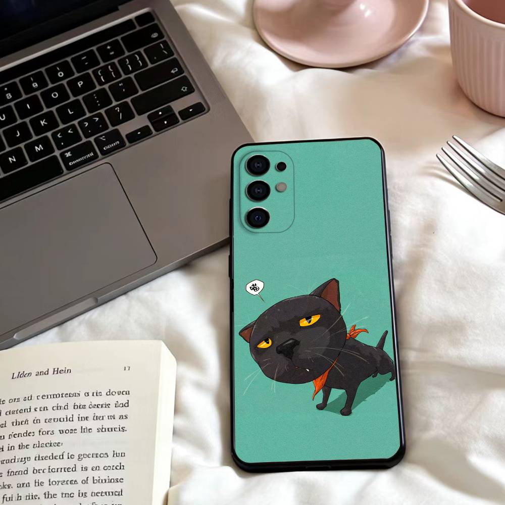 Cute cat couple patterns Phone Case For Samsung S25,24,23,22,30,21,10,9,Ultra,Plus,Lite,FE,4,5 G Soft Black Case