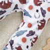 1-24 Months Baby Boy Cowboy Pattern All-over Print Jumpsuit Long Sleeve Romper