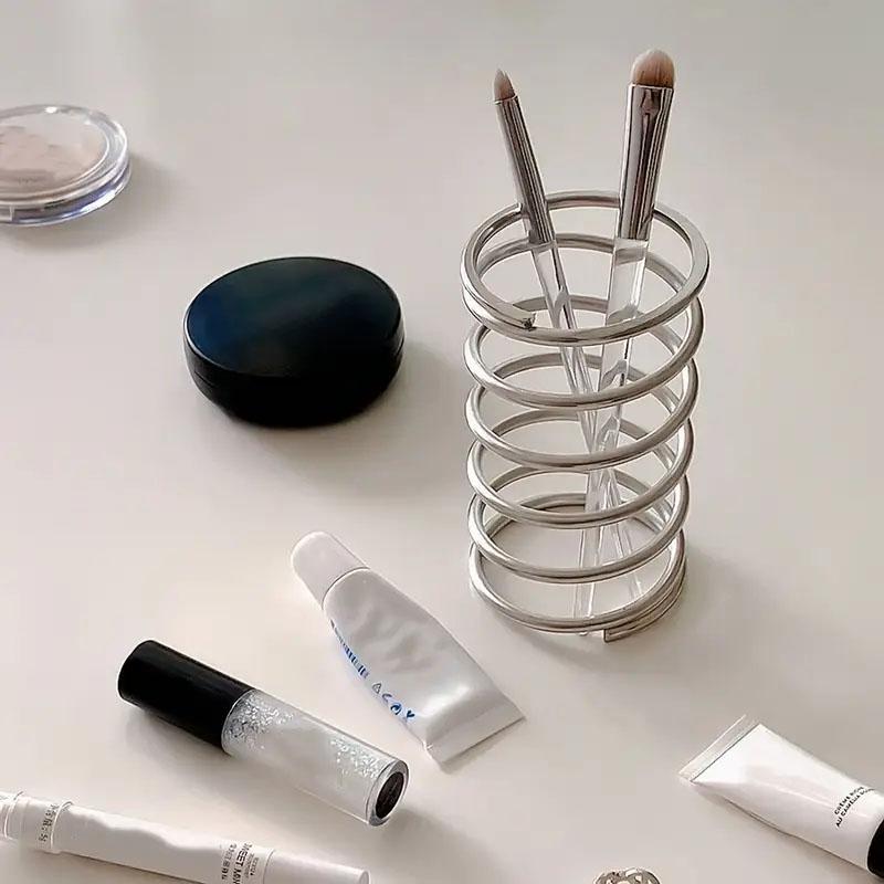 Portaspazzolini in Acciaio Inossidabile Accessori da Bagno in Metallo Strumento per Porta Dentifricio Porta Pennelli da Trucco Scaffale Portaoggetti Decorazione per la Casa