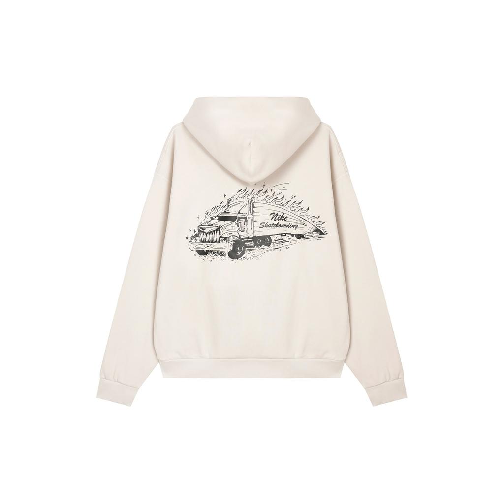 Nike As U Nk Sb Flc Po Hd Truckin Fleece Hooded Sports Casual Printed Sweatshirt Men Sweatshirt Beige FV7381-104