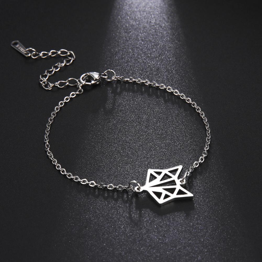 

LIKGREAT Cute Fox Animal Charm Bracelets for Women Lady Hollow Fashion Stainless Steel Gold Color Jewelry Valentine s Day Gift