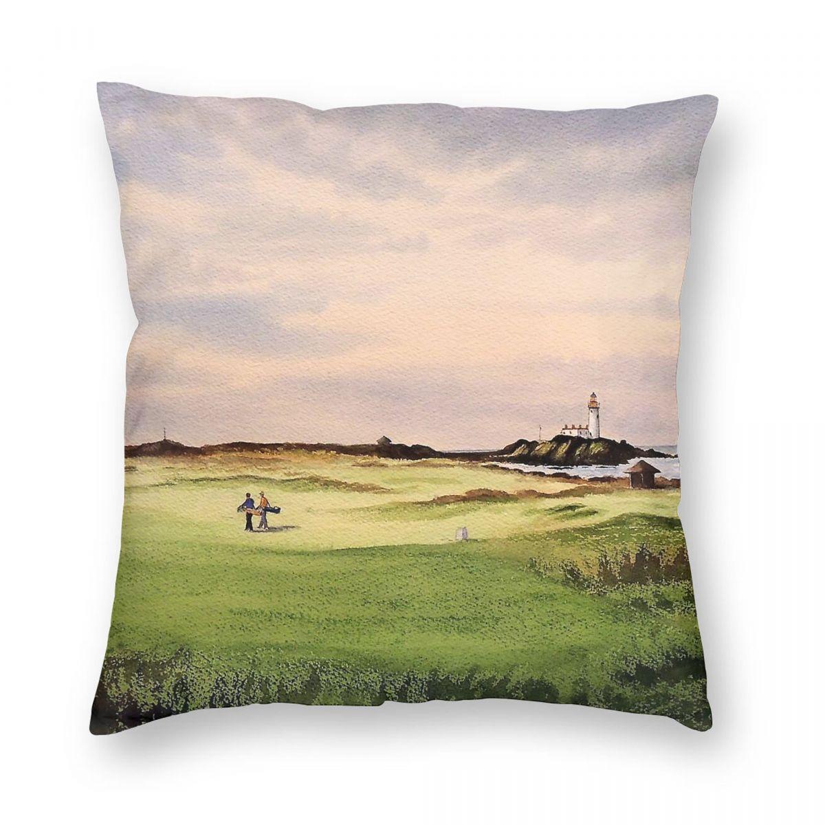 Turnberry Golf Course th Tee Square Pillowcase Polyester Linen Velvet Printed Zip Decor Bed Cushion Case 30x30cm