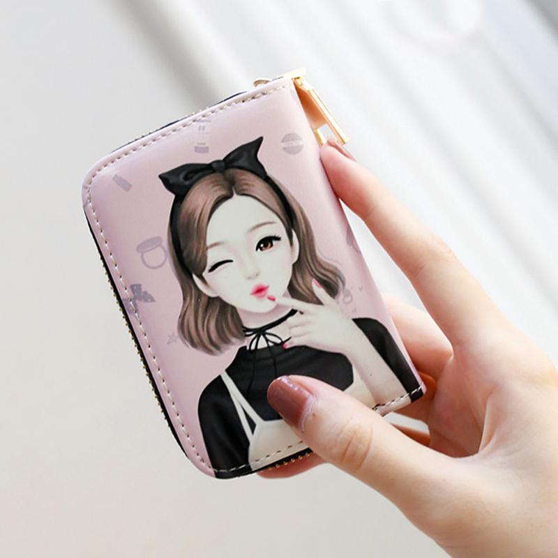

Fashion Bank Card Bag Girls Cartoon Small Wallet PU Leather Coin Purse Business ID Credit Card Holder Case Women Mini Clutch Bag