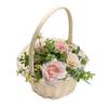 3 Shapes Beautiful Hand Made Flower Storage Basket Hand-Woven Wicker Flower Basket Shopping Storage Hamper Basket