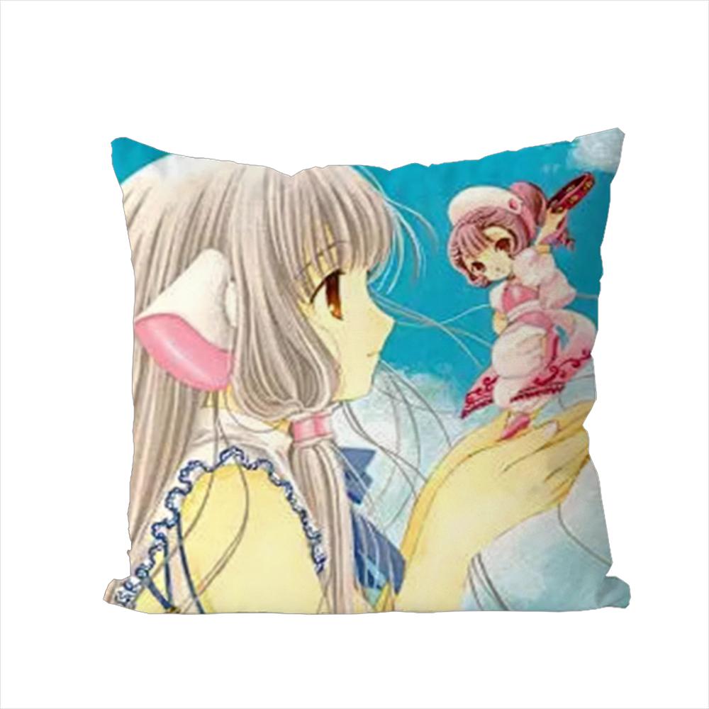 ANIME CChobits Pillow Case For Car Sofa Decorative Home Doublesided Print Plush Square Throw Pillow Cushion Cover