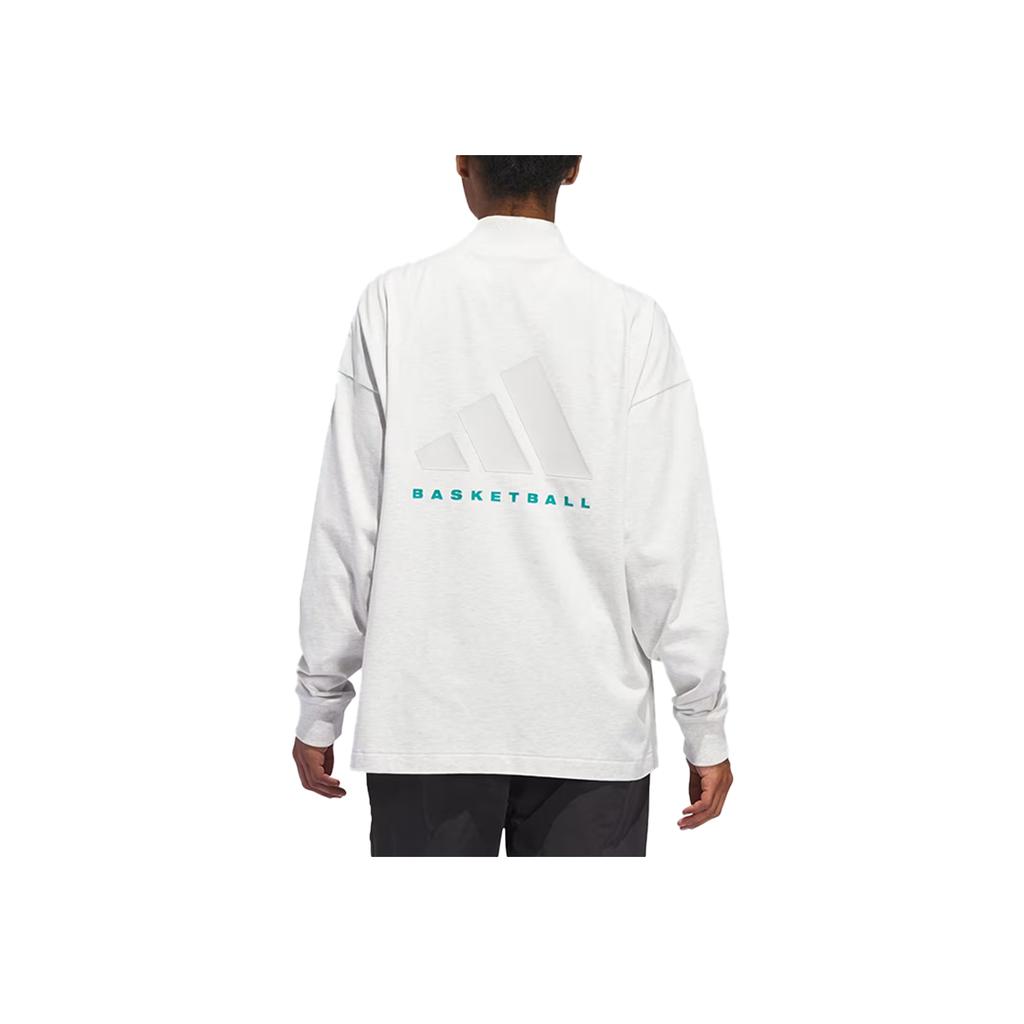 Adidas The 2024 Collection Chapter 03 Basketball Tee With Letter Print Design Unisex Tops Light-Grey IZ4915